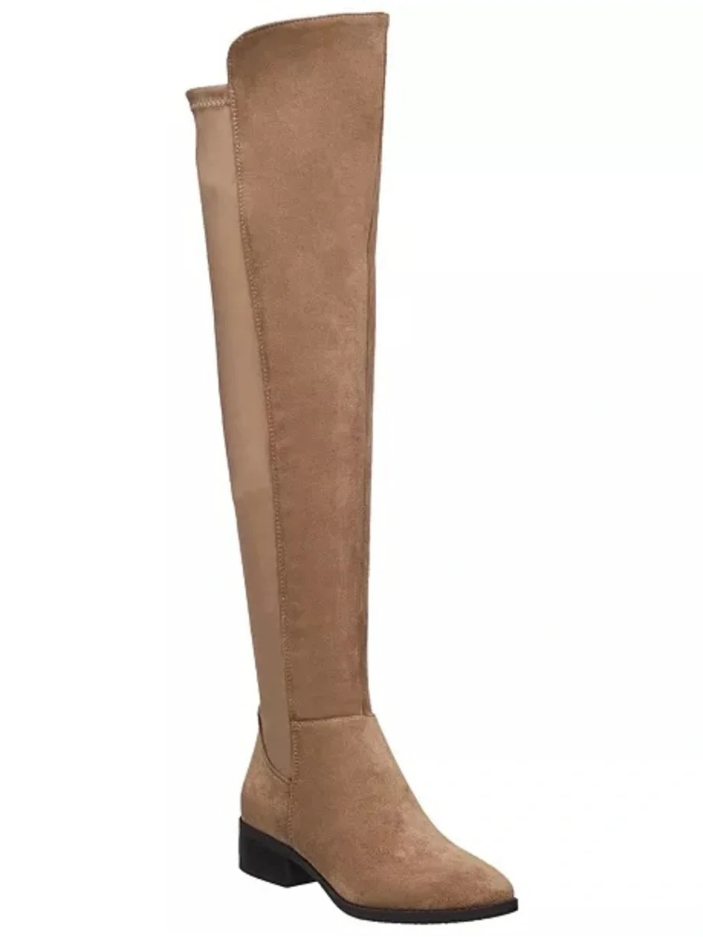 Halston Taupe Suede Over-the-Knee Stretch Boots Size 11